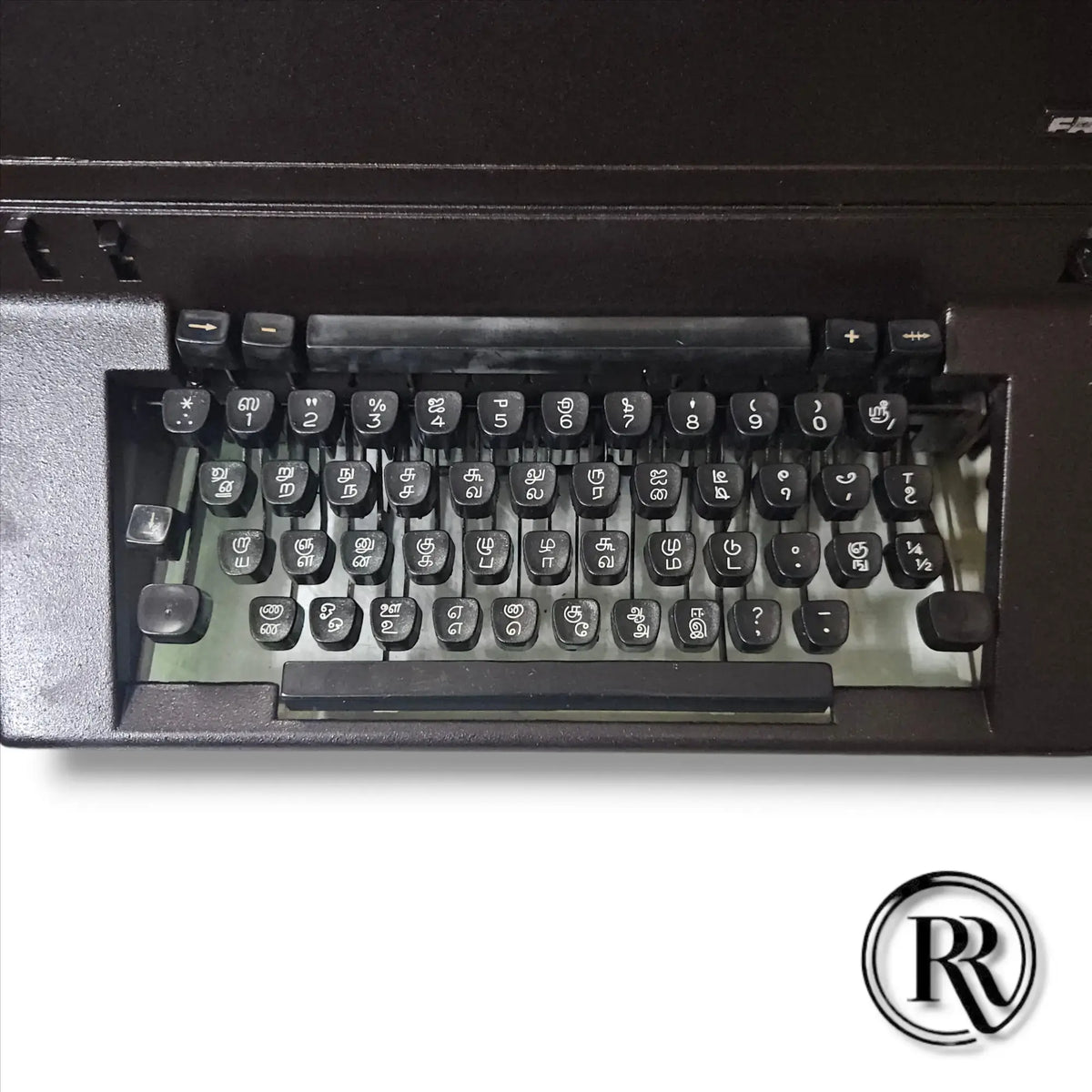 Tamil keyboard close-up on Manual Facit Typewriter, RR Typewriter Mart typewriter shop and Facit seller