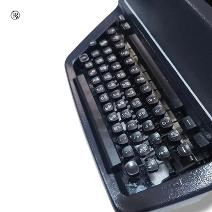Angled keyboard view of Godrej Tamil typewriter, manual Tamil typing machine from typewriter seller