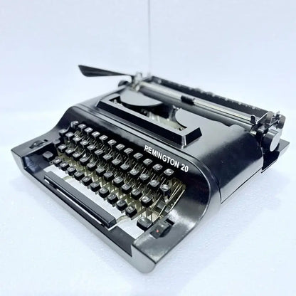 1970s Indian Remington typewriter restored in gloss black with premium teak storage box – RR Typewriter Mart