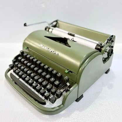 RR Typewriter Mart's Vintage Remington Typewriter with Ribbons - Military Green Heavy-Duty Writing Machine