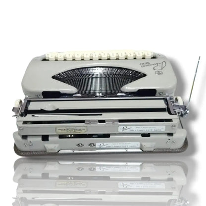 Rear view of Princess 100 German typewriter, portable manual typing machine from typewriter store