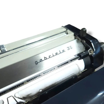 Close view of Adler Gabriele 35 carriage on vintage German typing machine from RR Typewriter Mart