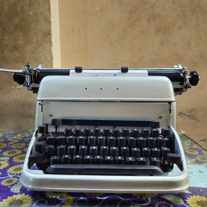 Top view of Hindi typewriter – vintage Remington typing machine with Devanagari layout