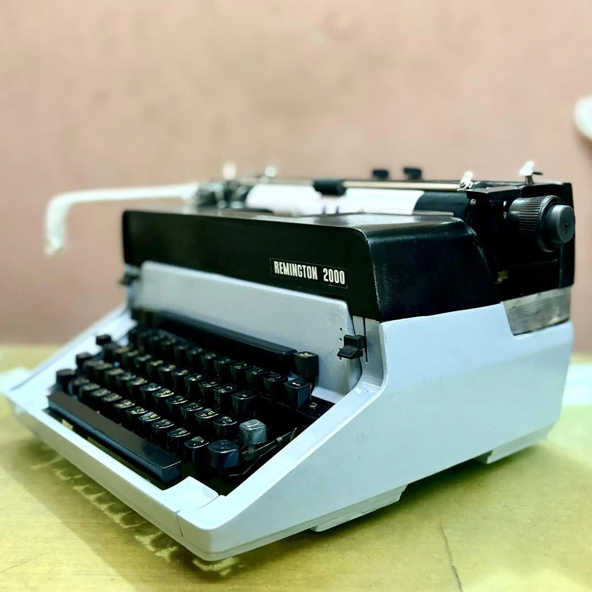 Angled view of Remington standard typewriter with Punjabi keyboard, manual typewriter sold by RR Typewriter Mart