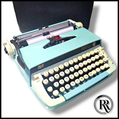 Buy Smith Corona Typewriter online – a classic vintage machine in Hue Blue, perfect for collectors