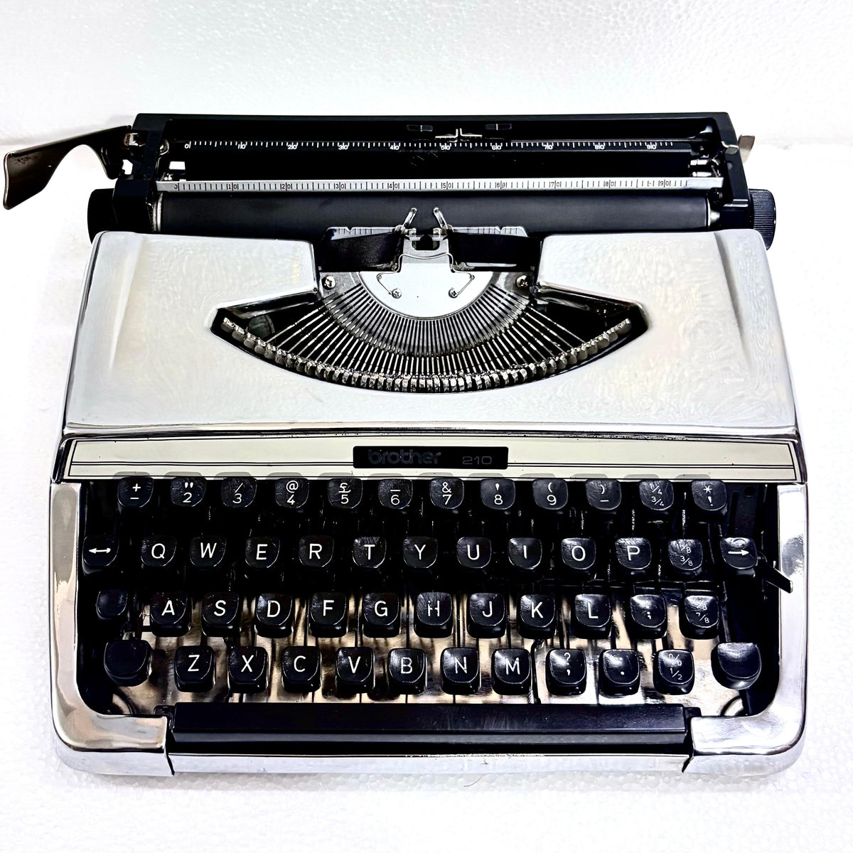 Brother 210 chrome typewriter restored manual English typing machine from RR Typewriter Mart India for writers