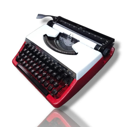 Angled view of Brother Charger 11 Japanese portable manual typewriter for sale in India