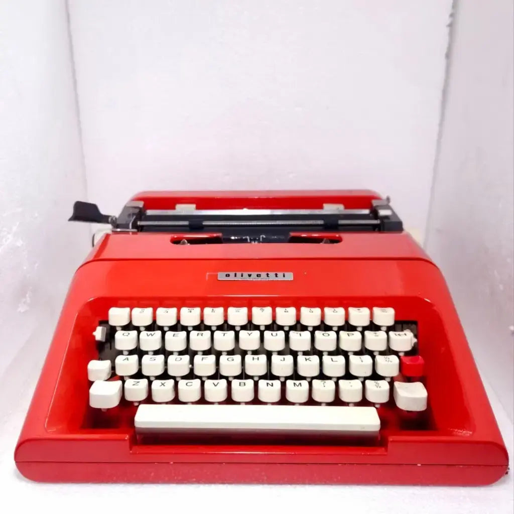 Scarlet Red Olivetti typewriter for sale with free accessories – RR Typewriter Mart
