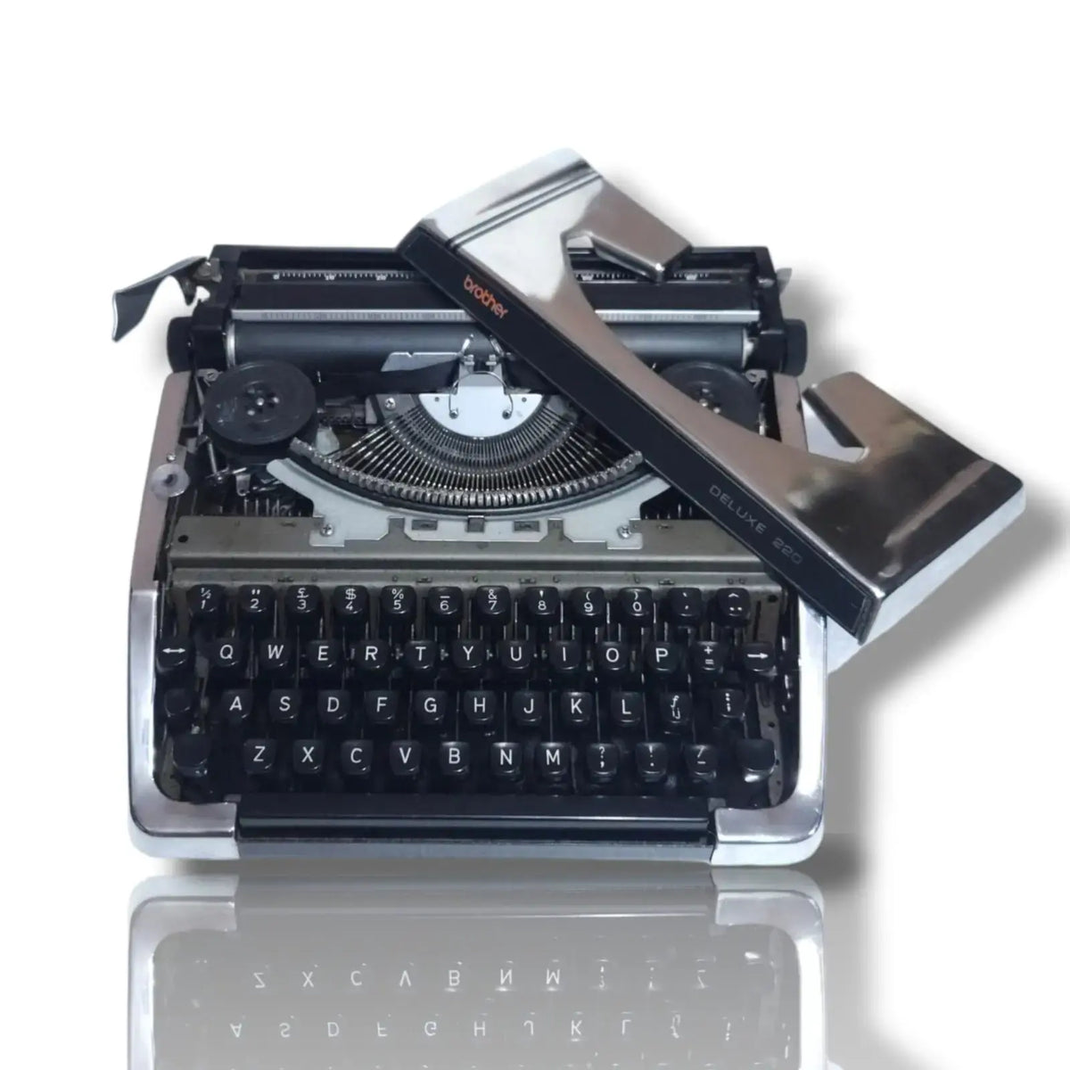 Custom Chrome Brother typing machine portable manual English typewriter at RR Typewriter Mart