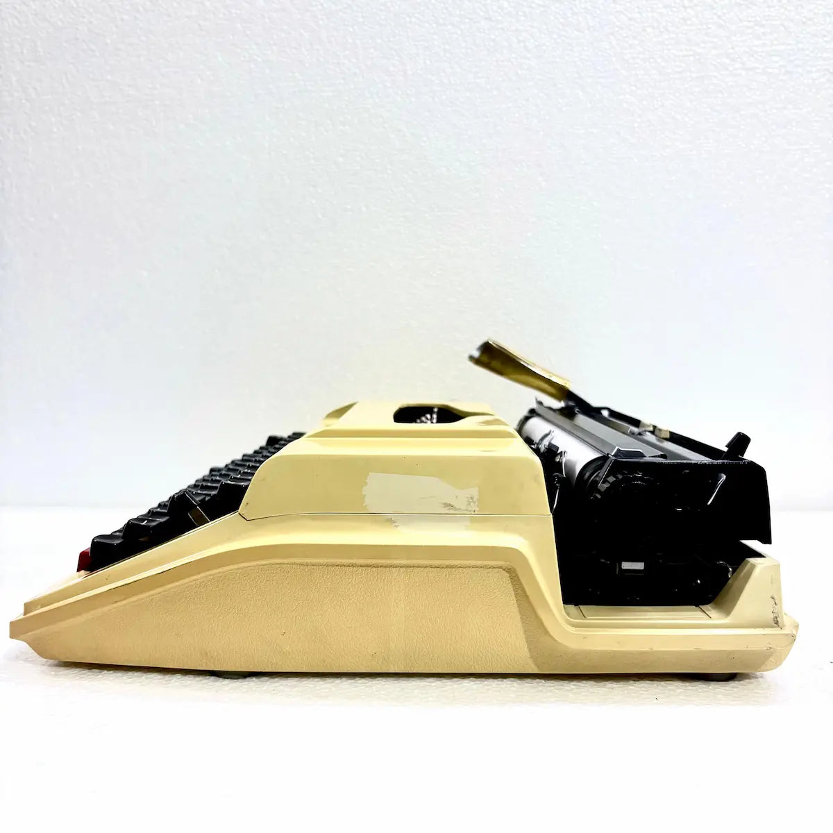 Rare Brother 750TR Arabic portable typewriter with Arabic script keys, cream body, black keyboard and hard carrying case for India