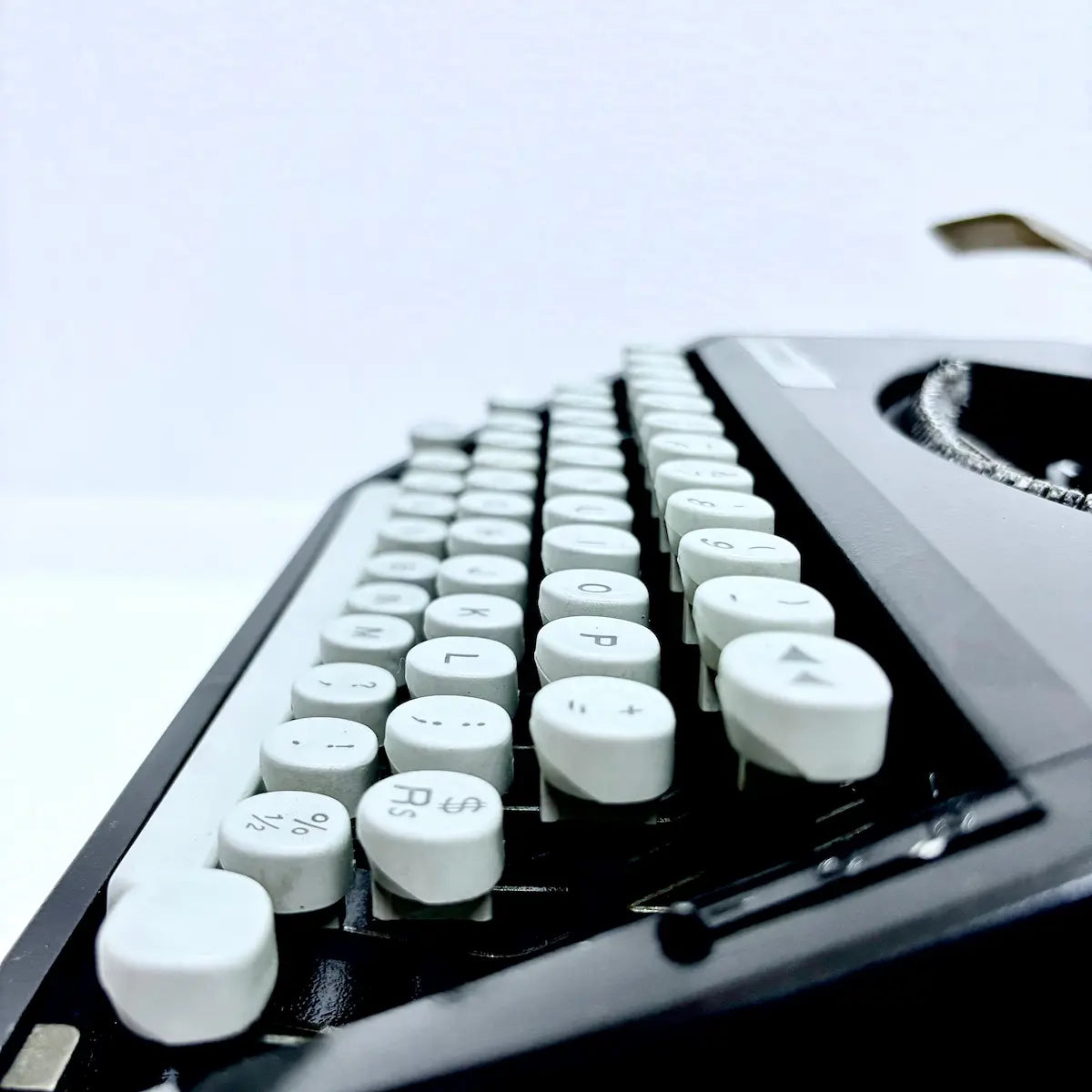 Hermes Baby Black Shadow portable manual typewriter, classic vintage writing machine, RR Typewriter Mart online
