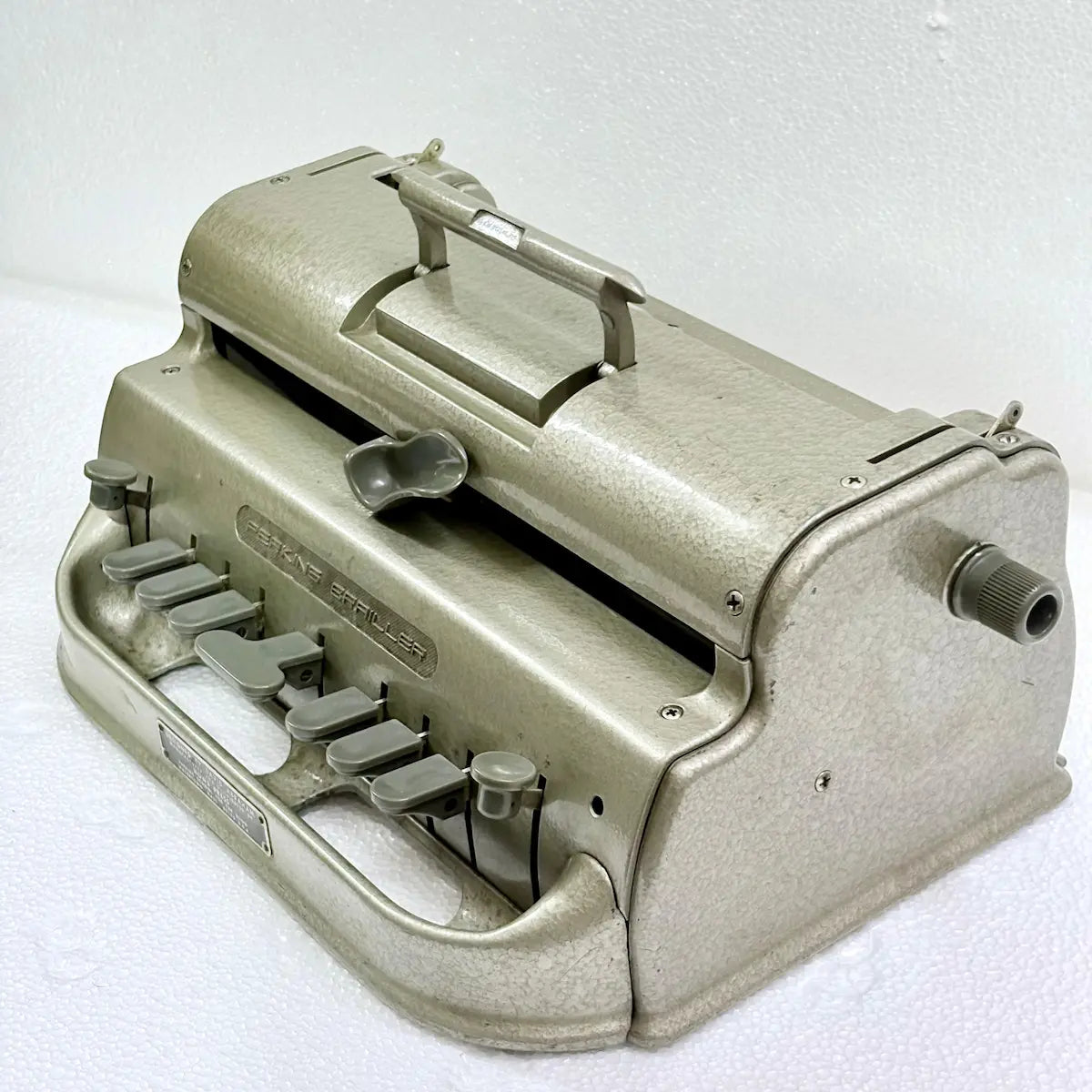 Buy Perkins Braille Typewriter in India, an original American-imported gold edition with mint condition finish and expert servicing at RR Typewriter Mart