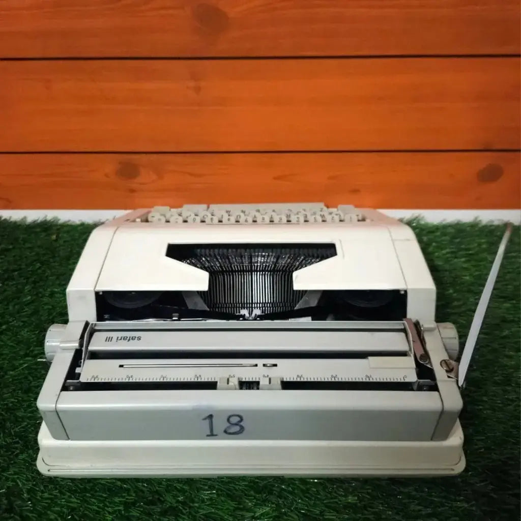Korean-made Royal Safari III typewriter, a fully functional tool for modern writers.