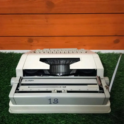 Korean-made Royal Safari III typewriter, a fully functional tool for modern writers.