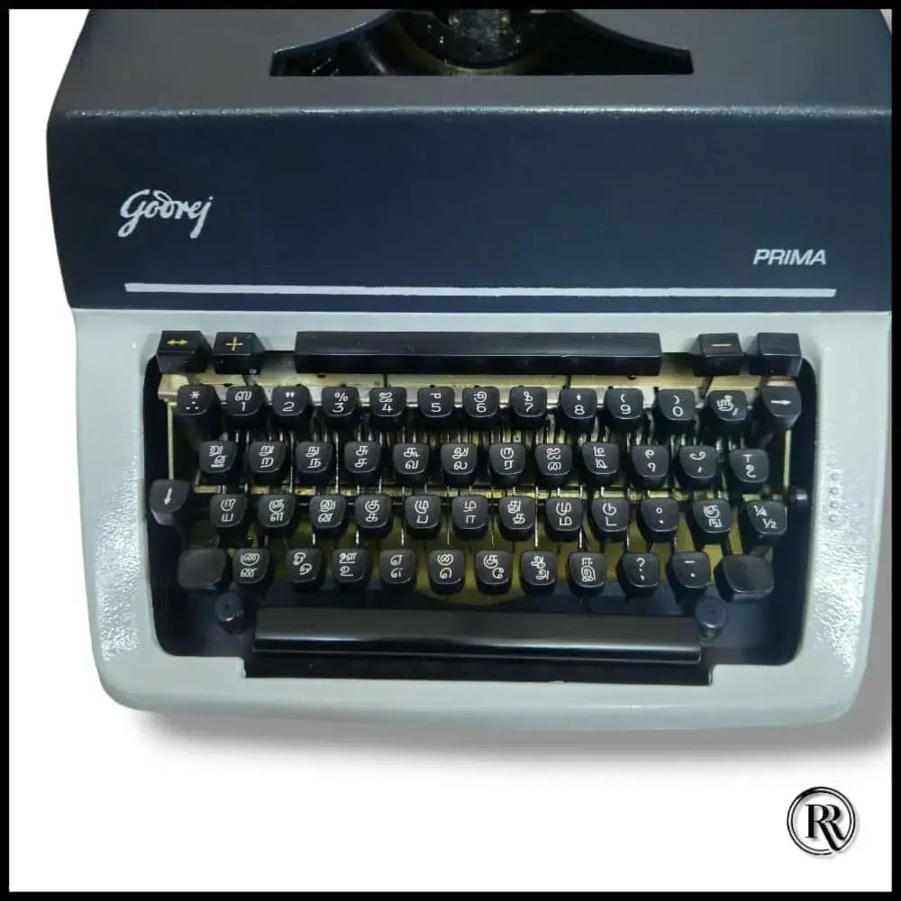 Close view of Godrej Prima Tamil keyboard on manual Tamil typing machine by RR Typewriter Mart