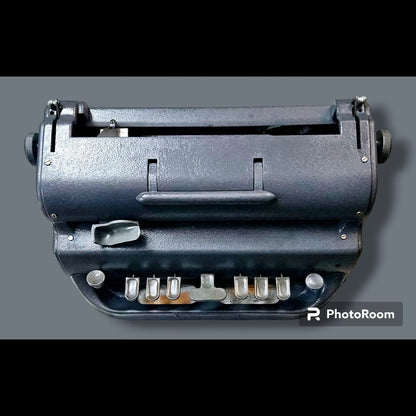Top front view of Perkins Braille typing machine with six-key keyboard, buy manual braille typewriter from RR Typewriter Mart