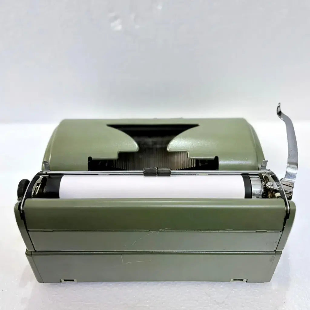 Military Green Remington Typewriter by RR Typewriter Mart - Heavy-Duty Vintage Writing Machine with Ribbons