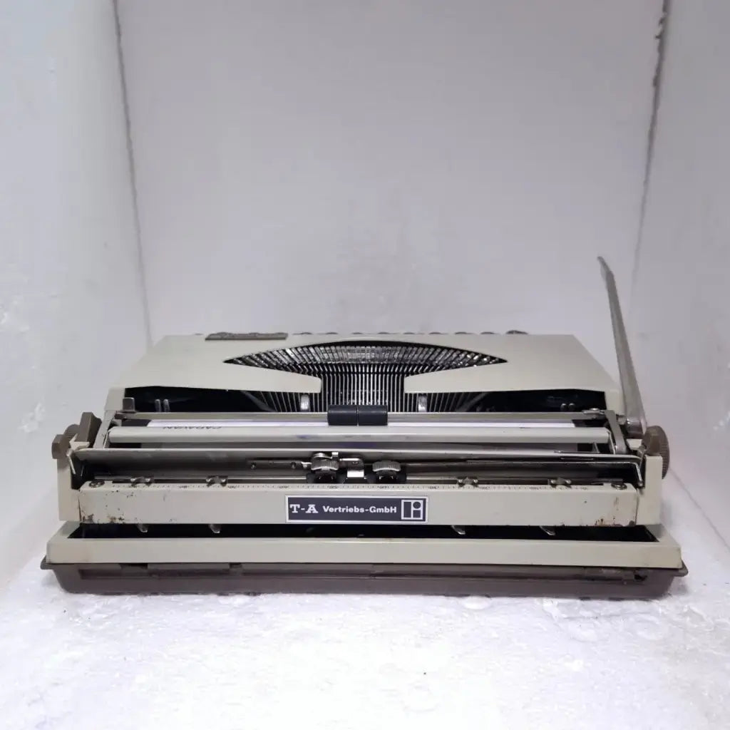 Rear view Royal Caravan portable typewriter from RR Typewriter Mart imported typewriter shop