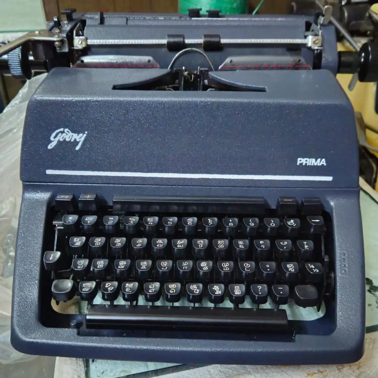 Godrej Prima Tamil keyboard typewriter close-up image | RR Typewriter Mart