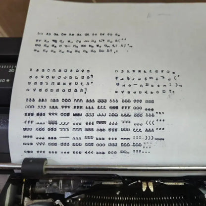 Kannada typing sample from Godrej Prima Kannada manual typewriter
