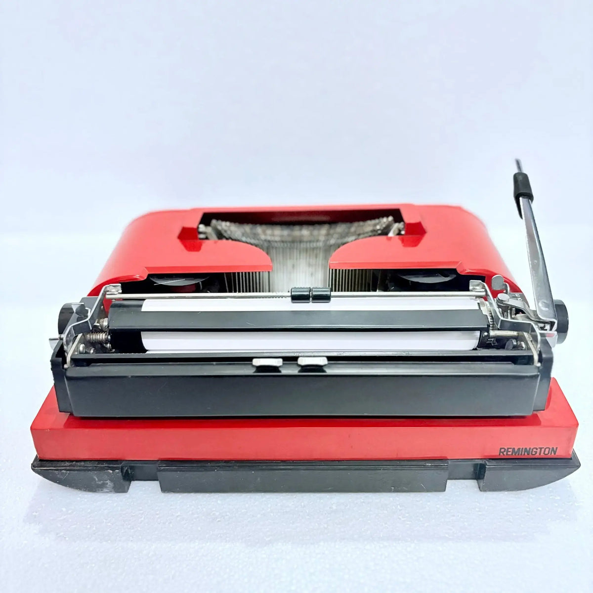 Beginner friendly Remington red typewriter with clean typewriter font print and reliable performance – RR Typewriter