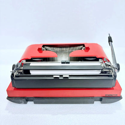 Beginner friendly Remington red typewriter with clean typewriter font print and reliable performance – RR Typewriter