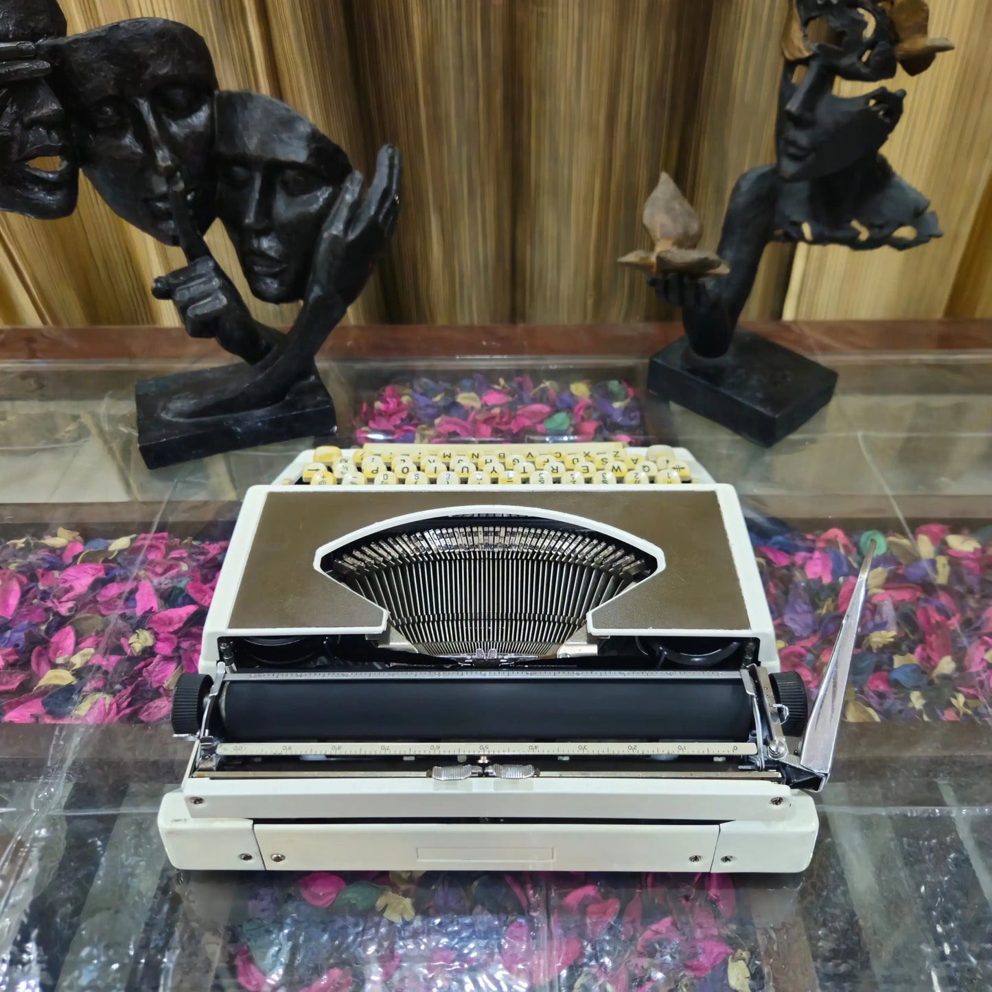 Rear view of Royal 200 Japanese typewriter, portable imported typing machine by RR Typewriter Mart