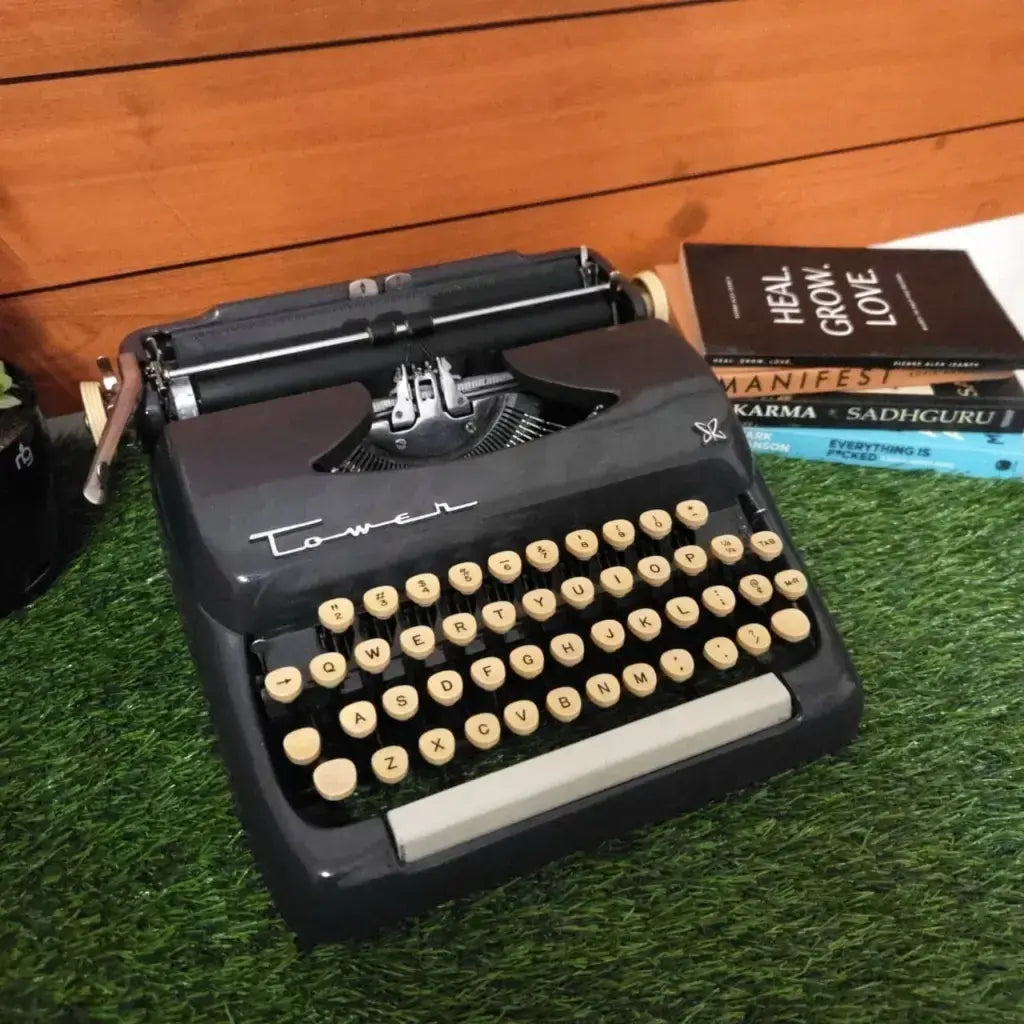 1960 Tower Sr Typewriter for Sale – USA Made Heavy Grey Vintage Manual Typewriter