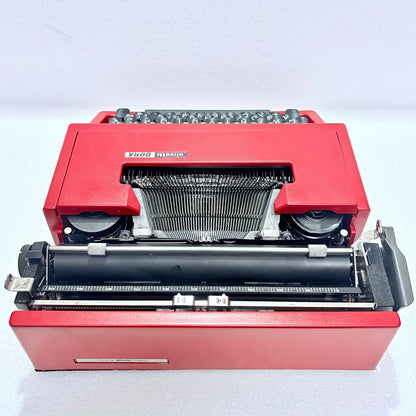Vintage manual typewriter India, Olivetti Dora Carmine red Italian typing machine, RR Typewriter Mart online