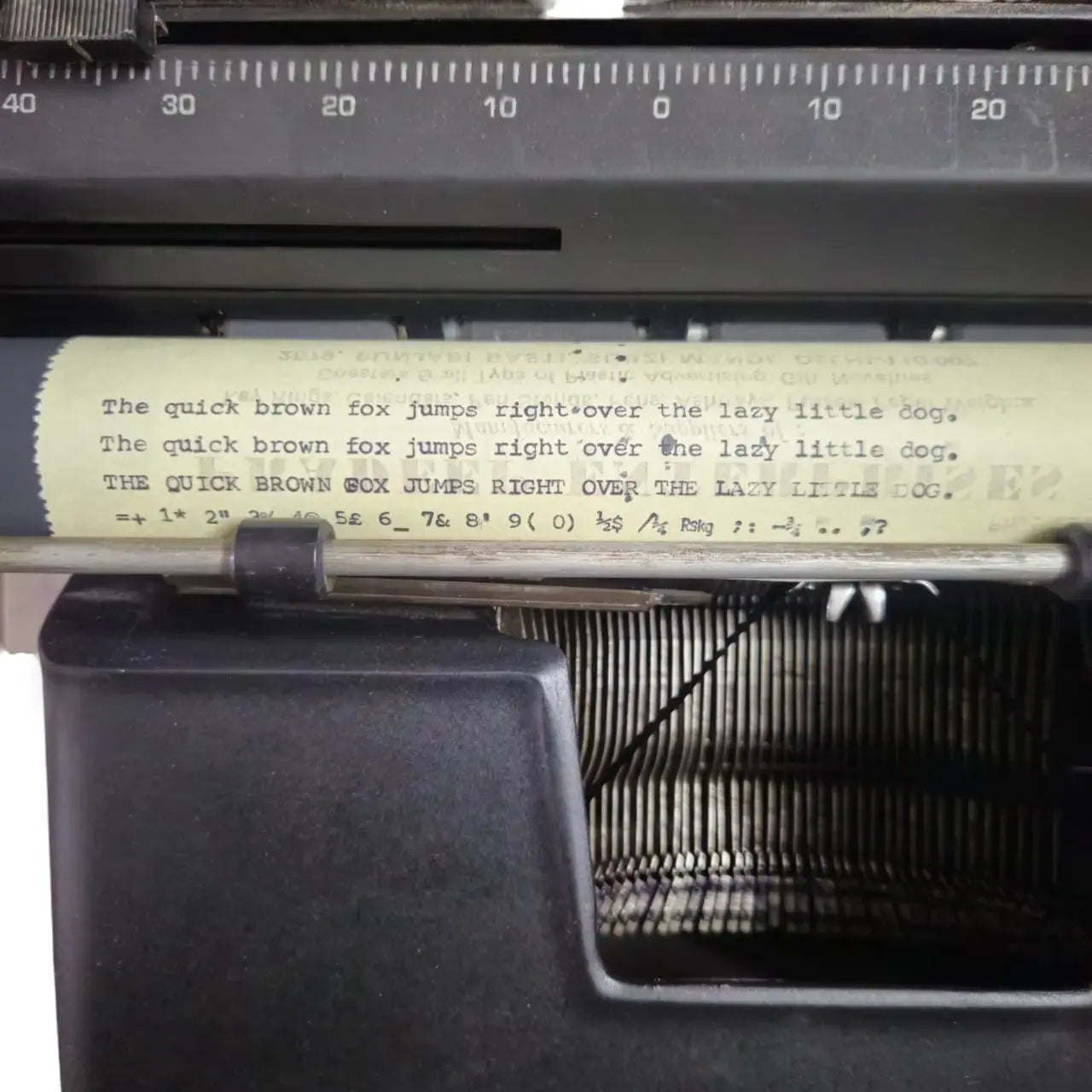 Close view of Remington typewriter keys and platen, classic manual English typewriter by RR Typewriter Mart seller