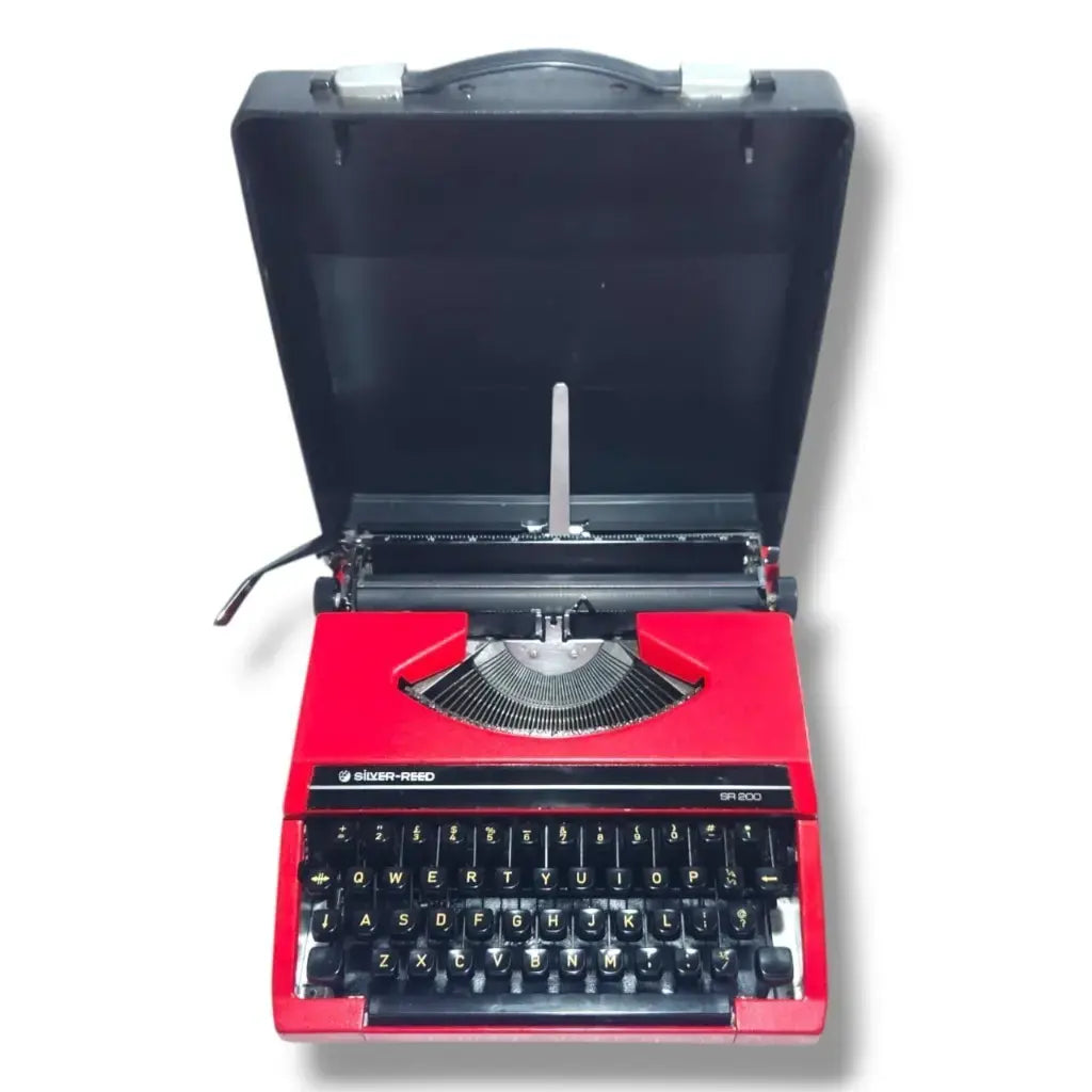 Silver Reed Typewriter with Carrying Case – Portable Vintage Design | RR Typewriter Mart