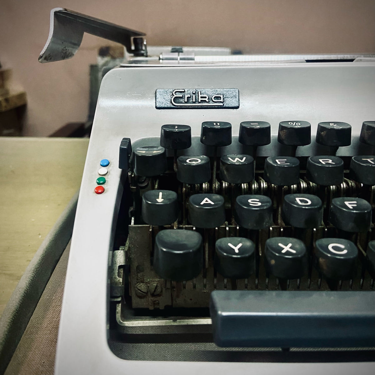 Classic Erika Model 32 manual typewriter featuring durable German engineering and precision restored mechanics