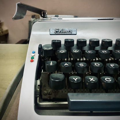 Classic Erika Model 32 manual typewriter featuring durable German engineering and precision restored mechanics