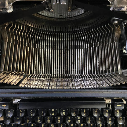 Printed Devanagari script sample from Godrej Hindi Typewriter showing crisp Hindi characters