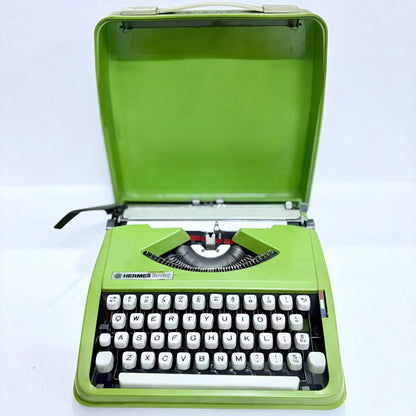 Original script typeface Hermes Baby typewriter mint condition pistachio green from RR Typewriter Mart