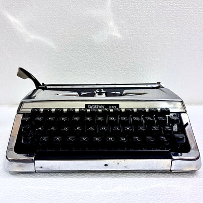 Brother 210 manual English typewriter in custom mirror chrome finish from RR Typewriter Mart India for writers