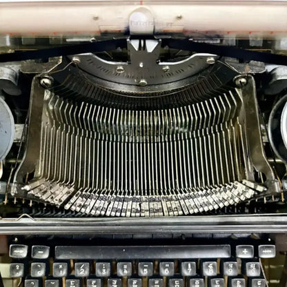 Internal typebars of a Manual Hindi Typewriter showing mechanics, serviced by RR Typewriter Mart Typewriter Seller