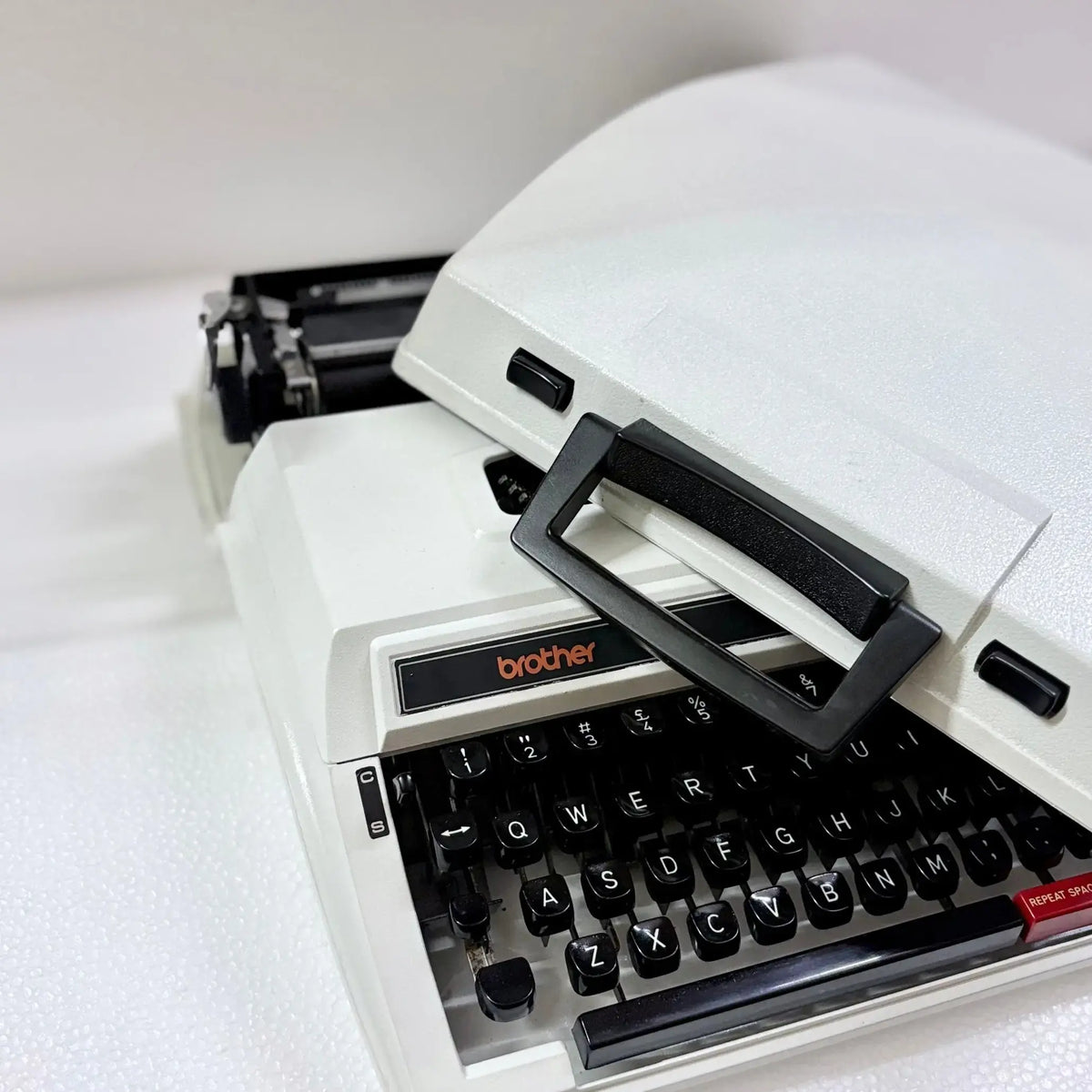 Close view of Brother Typewriter keys and body, manual English typewriter from RR Typewriter Mart store