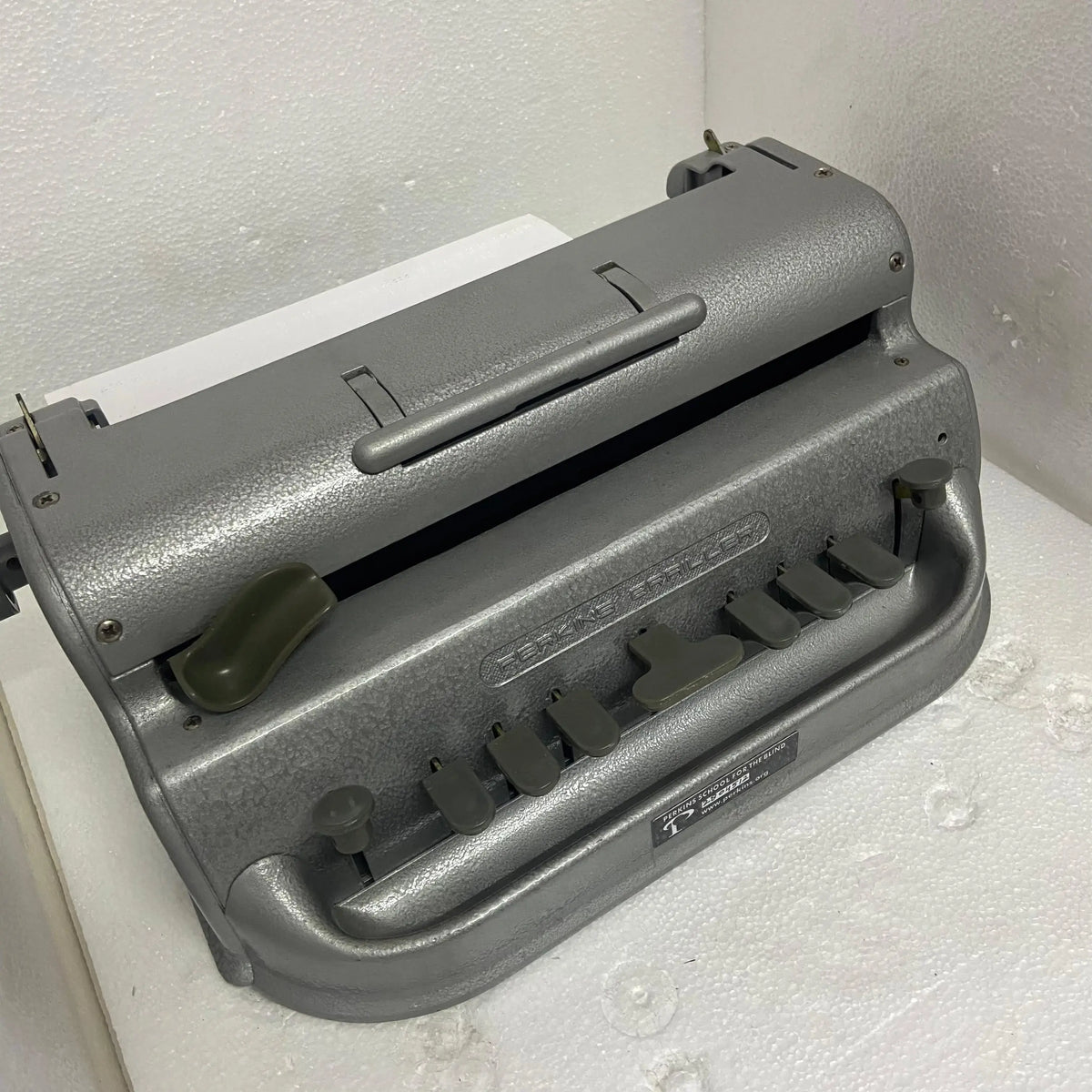 Grey Perkins Braille Typewriter