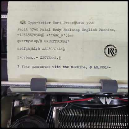 Facit 1740 Metal Body English Typewriter