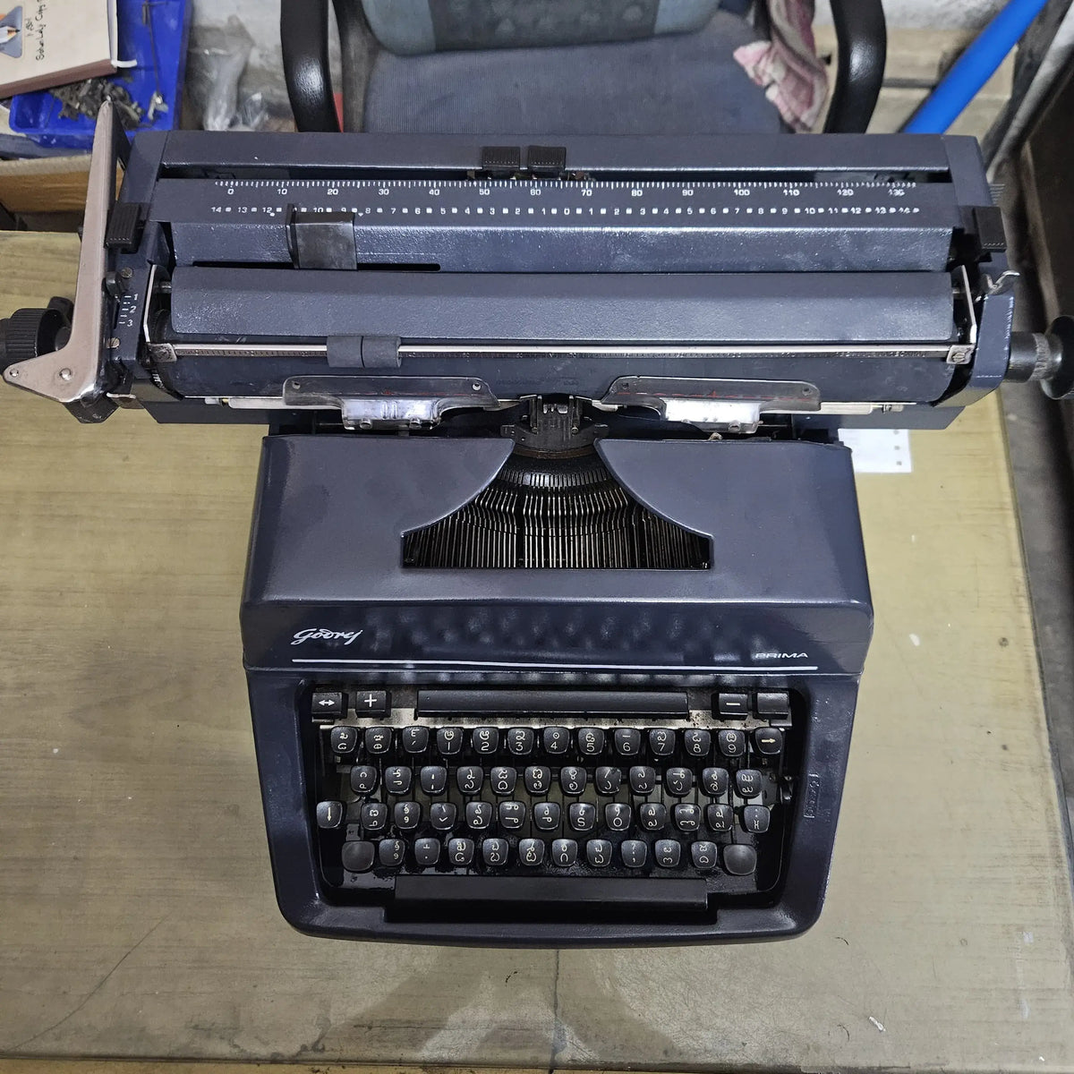 Godrej Prima Telugu Typewriter front view restored vintage office machine India