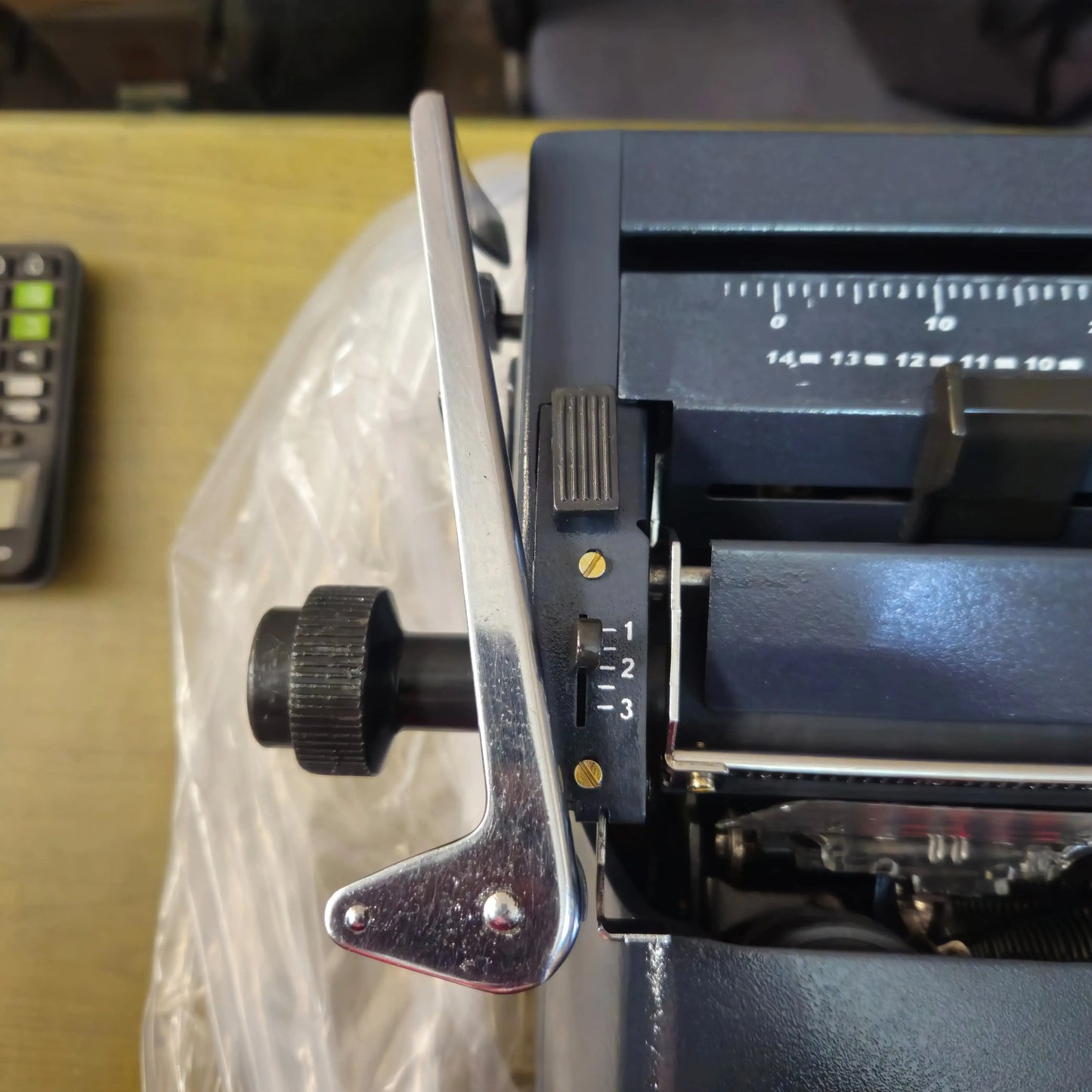 Side lever detail of Godrej Tamil Typing machine, Buy Typewriter at RR Typewriter Mart store