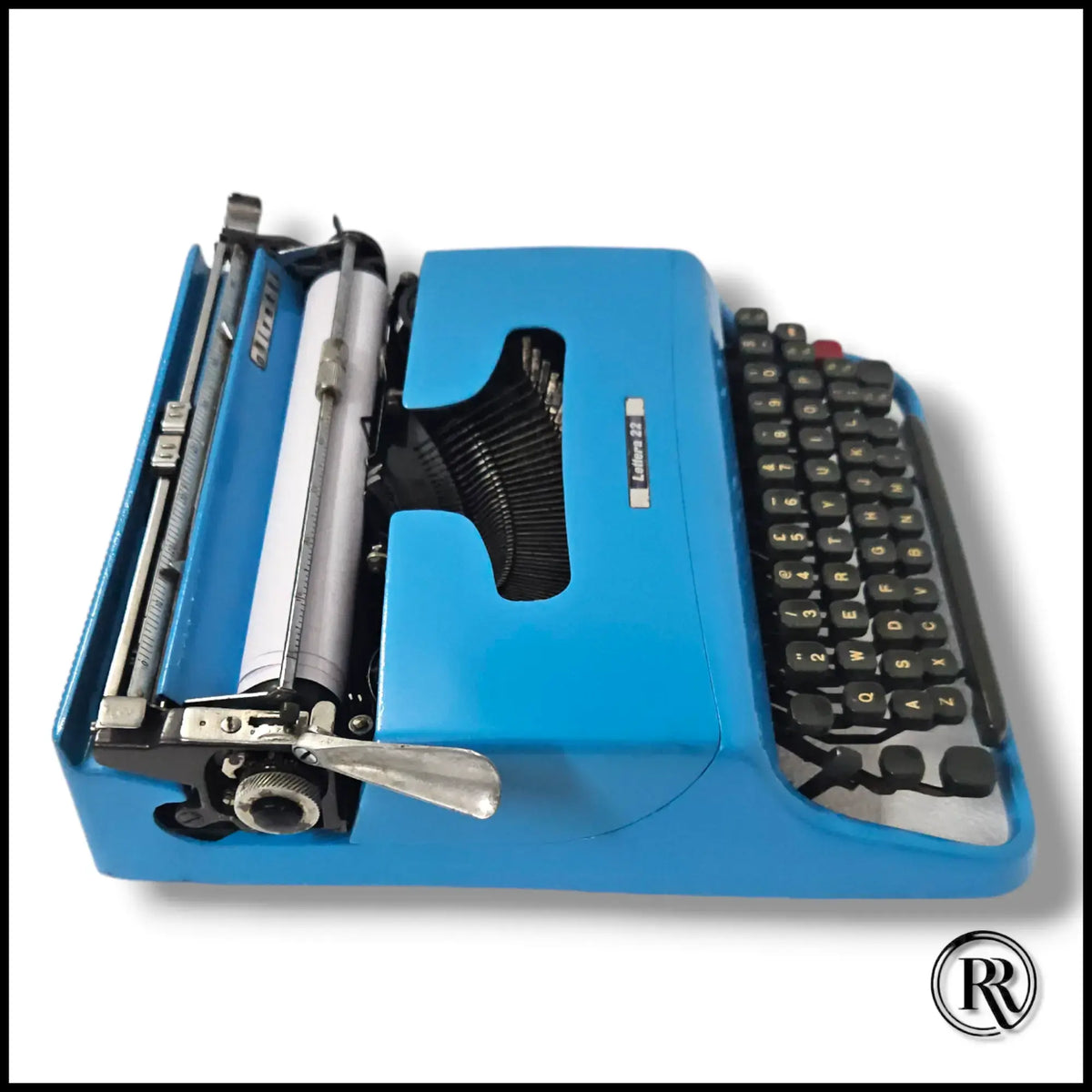 Olivetti Lettera 22 Hex Blue Typewriter