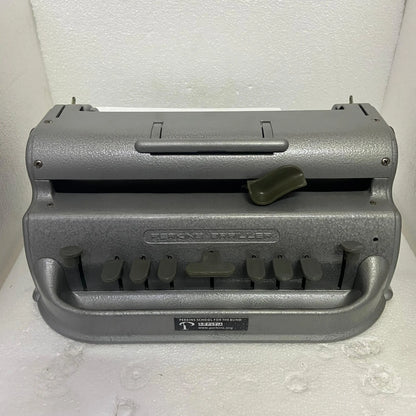 Grey Perkins Braille Typewriter
