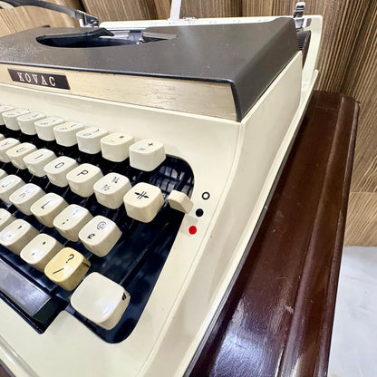 Kovac M-101A English keyboard typewriter preserved unused, featuring factory original colours and traditional mechanical keys | RR Typewriter Mart