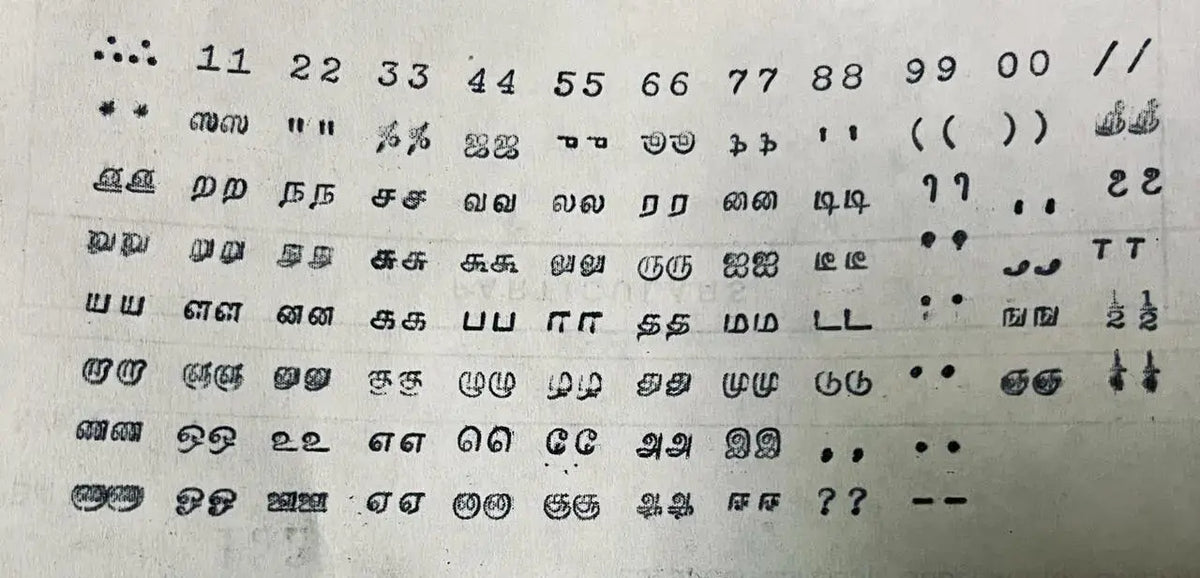 Original Facit 1740 Tamil Typewriter