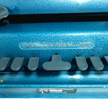 Blue Perkins Braille Manual Typewriter