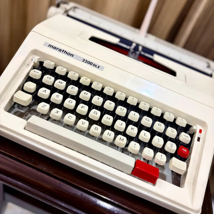 Marathon 2200 DLX cream typewriter, brand new manual typing machine for writers, RR Typewriter Mart India online