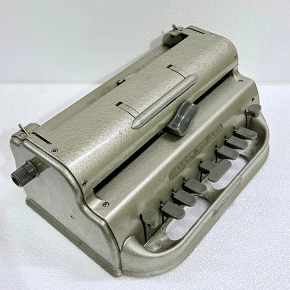 Perkins Braille Typewriter in India with gold-toned original paint, manual keys and durable metal body, supplied by RR Typewriter Mart