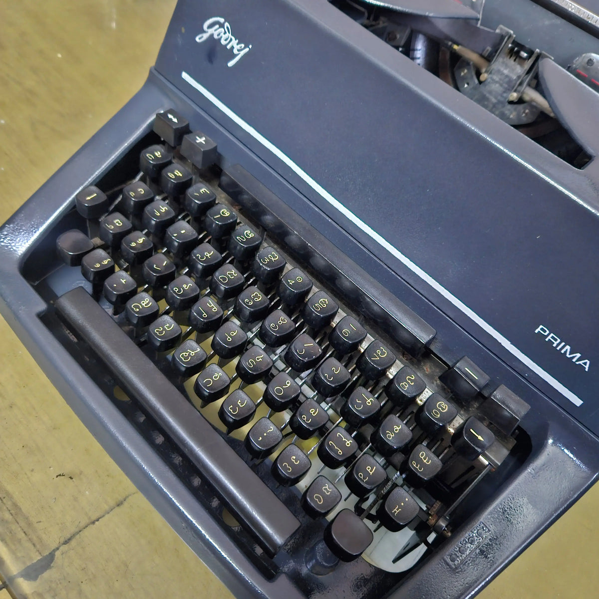 Vintage Godrej Prima Telugu typewriter side angle professional restoration India